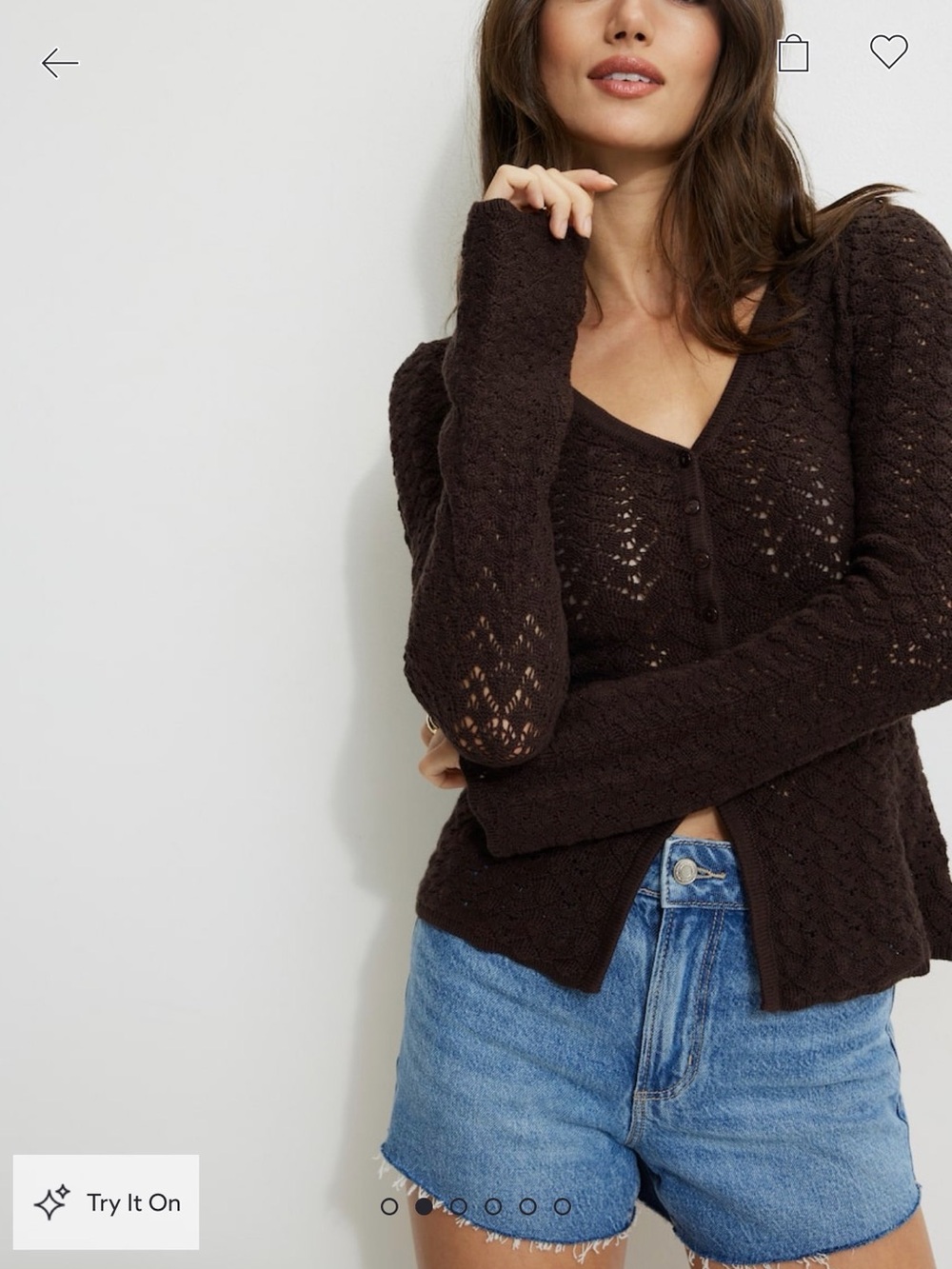Dynamite crocheted V neck cardigan - NWOT